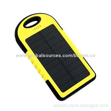 5,000mAh Portable Solar Charger, Charged by Sunshine and Indoor LightNew